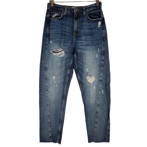 Zara High Waist Baggy Fit Jeans Size 2 - Picture 1 of 8